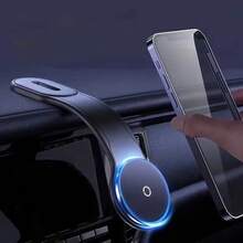 1pc Universal Car Dashboard Magnetic Phone Holder, Black, Strong Magnetic Adsorption, Stable And Anti-Drop, Foldable Navigation Phone Mount - One Size Fits All - View 6