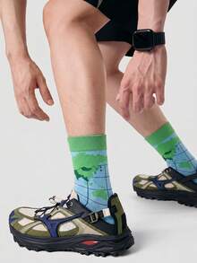 1/5/10 Pairs Men's Mid-Calf Socks, Car Pattern Versatile Unisex Sports Style Long Socks, Fun Socks, Crazy Happy Socks - Multicolor - View 22