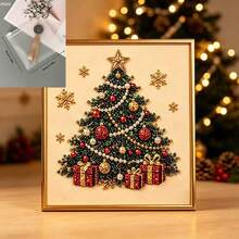 Shiny Pearl Bead DIY Diamond Painting Craft Kit, Vintage Country Christmas Style, Multiple Pattern Options, Ideal Christmas Gift For Living Room, Bedroom And Indoor Decor. Both A Stress-Relieving Craft Activity And A Perfect Home Wall Decoration For Autumn/Winter And Christmas Season - A - View 10