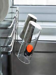 3pcs Stainless Steel Cup Holder Hooks, Sink Side Bottle Drain Rack, Hanging Cup Drying Rack, Kitchen Storage Rack, Suitable For Glass Cups, Mugs, Cups, Etc., Sink Side Storage Rack, Drill-Free Drain Hooks - Multicolor - View 5