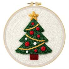 1pc DIY Punch Needle Kits For Beginners Christmas Theme With Hoop Embroidery Punch Needle Starter Craft Set Easy For Adults Festival Gift And Decoration - Christmas Theme - View 13