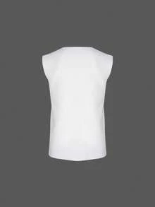Norcotton Men's 2-Pack Thermal V-Neck Undershirts, Autumn/Winter Stretch Slim Fit Seamless Sleeveless Base Layer - White - View 3