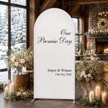Custom Wedding Arch Fabric Decor Cover, Personalized Photo/Name/Date/Text, Double-Sided Polyester Elastic Backdrop, Party Decoration, Wedding Welcome Sign, Bridal Gift, No Power Required, Suitable For Wedding, Birthday, Party - Multicolor - View 7
