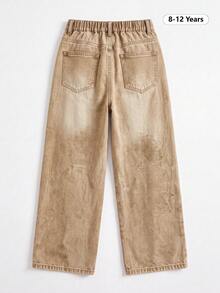 Girls' Casual Fashion Denim Long Pants, Spring/Autumn/Winter New Style - Khaki - View 7