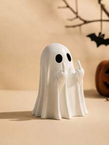 2/1pc Humorous Ghost Resin Statue, Cute Funny Halloween Ghost Figurine, Creative Prank Desktop Decor, Suitable For Porch Fireplace Mantel Indoor Home Decoration, Humorous Party Decor, Halloween Birthday Housewarming Creative Gift - A - View 15