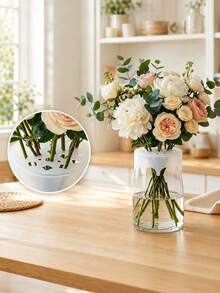 4/2/1pc Silicone Floral Grid Holder, Flexible Flower Stem Support For Vases, Suitable For Cube And Round Vase Openings. Waterproof And Reusable Floral Arrangement Grid, Easy To Set Up, Perfect For Weddings, Parties And Daily Home Decor. - Mesh Flower Vase - View 3