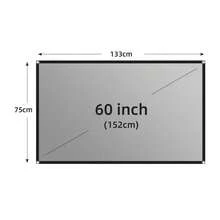 GAINVANE Black Frame Non-Perforated Anti-Glare Projector Screen, Portable Projector Screen 60-133 Inches, Suitable For Front Projection, Can Enhance Projector Brightness - View 11