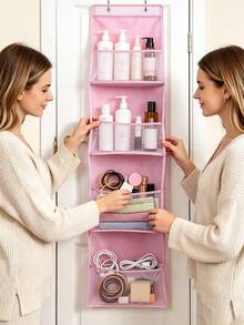 Bathroom Door Hanging Storage Bag, Multi-Purpose Door Back Organizer, Compartment Storage, Foldable Home Storage Bag, Wall-Mounted Multi-Layer Transparent Visible Storage Bag - Multicolor - View 6