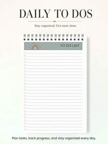 1pc Undated Daily Planner To-Do List Notepad With Checkboxes And Lined Task Area, Minimalist Work Plan Task Tracking, Office Desk Accessory Office Supplies - A5 - View 6