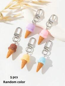 Mixed Color Cute 3D Ice Cream Decorative Pendant Keychain Bridesmaid Gift - Multicolor - View 12