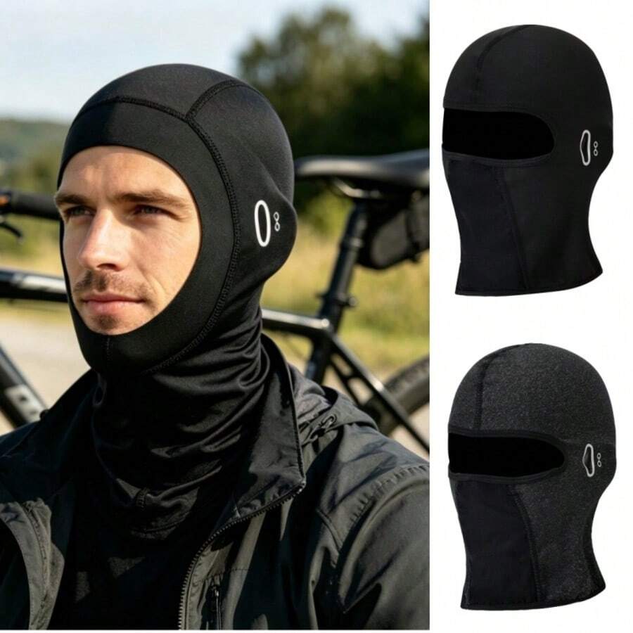1pc Cycling Sun Protection Hat With Glasses Hole, Summer Breathable Comfortable Headwear, Moisture-Wicking Quick-Dry Cycling Face Mask Head Cover - Multicolor - View 1