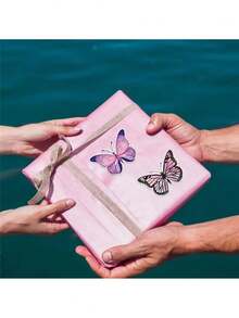 500pcs/Roll Butterfly & Flower Self-Adhesive Stickers, Suitable For Gift Box And Handcraft DIY Decor, Water-Resistant PVC Non-Glue Sticker Back To School School Supplies - Multicolor - View 4