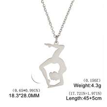 TEAMER 1 dây chuyền mặt treo tư thế thể dục dụng cụ bằng thép không gỉ phong cách tối giản, quà kỷ niệm thi đấu thể thao, phụ kiện cổ unisex cho gia đình và bạn bè - Loạt thể thao - Xem 21