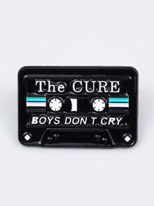 Vintage Cassette Tape Metal Alloy Rainbow Striped Brooch Women's Daily Music Accessory - Multicolor - View 11