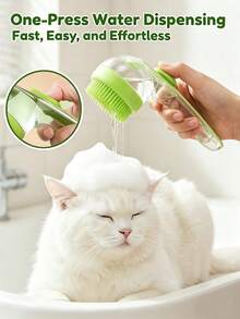 Pet Bath Brushes With Ergonomic Comfortable Handle And One Click Water Outlet Design, Soft Silicone Cat And Dog Massage Bath Products - Multicolor - View 5