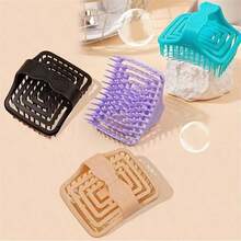 1pc Scalp Massage Shampoo Brush, Suitable For All Hair Types, ABS Plastic Material, Hollow Spiral Design Fits Scalp Better, Dry And Wet Use, Suitable For Shower, Bath, Shampoo, Styling And Scalp Massage - Multicolor - View 2