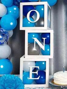 1 Set White Transparent Letter Baby Shower Decoration Box, Suitable For Baby Shower Decoration, Gender Reveal Party, Halloween Decoration, Christmas Decoration, Birthday Decoration Background Photography Props, Home Decor, Fireplace Decoration - White - View 2