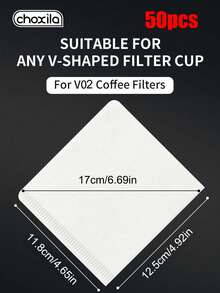 choxila 100pcs White Square #01 And #02 Coffee Filter Paper, Disposable Filter Paper Suitable For Pour-Over And Drip Coffee Makers, Ideal Coffee Accessory For Travel, Kitchen Storage, Apartment Living, Coffee Shop, Also As A Gift For Coffee Lovers - White - View 13