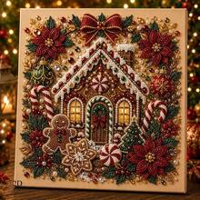 Set Lukisan Berlian Natal 2D Berbentuk Khusus, Hiasan Dinding Mutiara Rhinestone, Lonceng Natal, Rumah Kue Jahe, Kaus Kaki Rusa, Pola Pohon, Dekorasi Kanvas Cocok Untuk Ruang Tamu, Kamar Tidur, Hadiah Liburan - A - View 4
