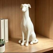 New 3D Printed Whippet Dog Sitting Pose Model Figurine Dog Statue Desktop Decor Collectible - Multicolor - View 6