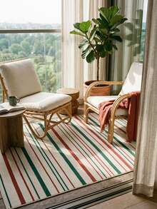 1pc Nordic Modern Luxury Minimalist Geometric Abstract Striped Area Rug, Bathroom, Kitchen, Entryway, Hallway, Bedside, Living Room, Bedroom, All-Season Machine Washable Soft Faux Cashmere Mat, Aesthetic Home Decor - Multicolor - View 6