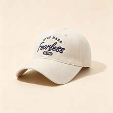 1pc Stay Hard Fearless Est 1968 Letter Embroidered Baseball Cap Solid Color Adjustable Soft Brim Casual Sun Hat Unisex - Multicolor - View 14