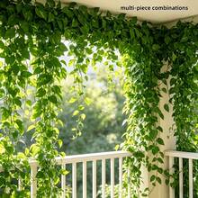 1 PIEZA/12 PIEZAS/24 PIEZAS Hiedra Artificial Verde para Colgar en la Pared Exterior - Guirnalda Artificial, Adecuada para el Hogar, Jardín y Fiesta de Boda - Follaje Artificial Realista, Adecuado para Decoración Interior y Exterior, Fácil Instalación, Opción Ideal para Decoración del Hogar y Arco de Boda en el Jardín - Verde militar - Ver 1