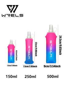 WRELS 1/2件漸層時尚便攜可折疊輕量軟水瓶，150/250ml/500ml可選，適合跑步、徒步與騎行 - 彩色 - 查看 3