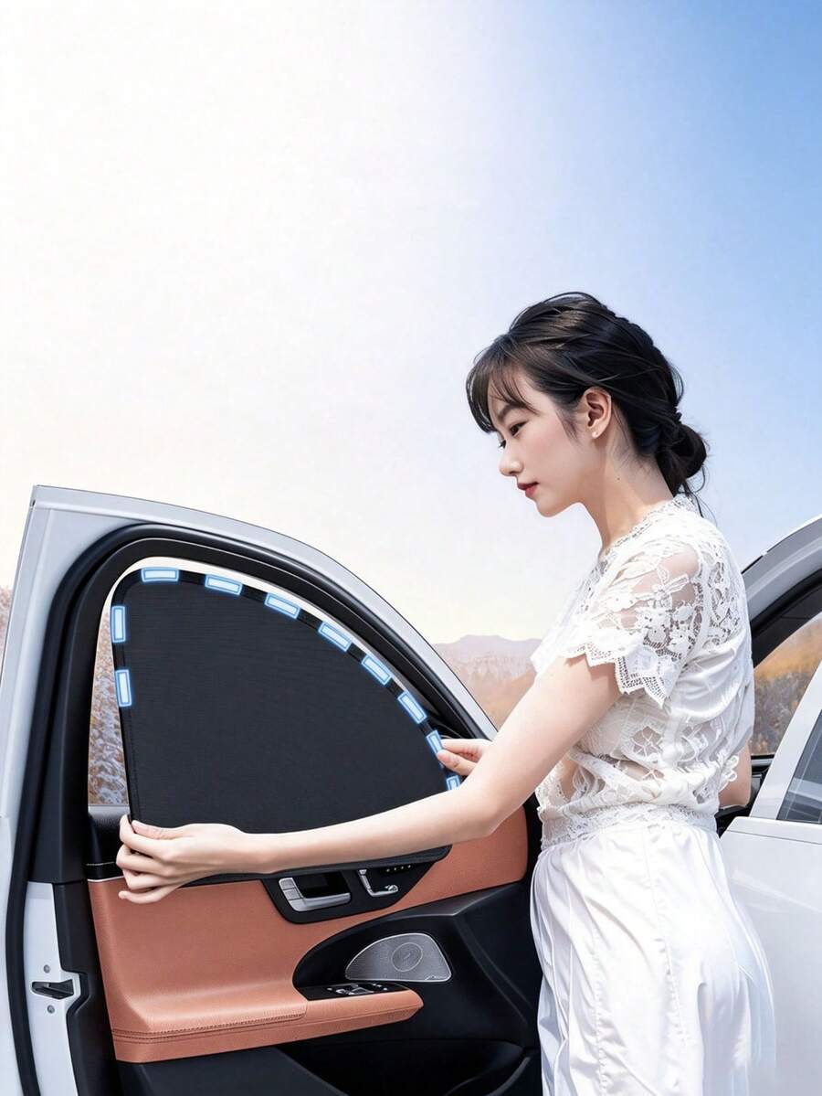 New Magnetic Car Sunshade, Blackout Curtain, Mesh Screen, Panel-Style Side Window Shade, Magnetic Adsorption, Foldable, Universal For Sedan, SUV, Business Car