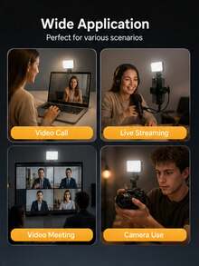Multifunctional DUONENG Portable Clip-On LED Fill Light, Suitable For Action Photography, Compact Design, 3 Lighting Modes, Adjustable Brightness And Angle, USB Interface, Suitable For Laptop/Phone/Tablet/Zoom Meeting/Makeup, Suitable For Selfie And Live Streaming, Portable Light - one-size - View 5