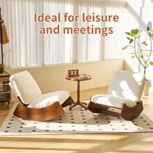 Comfortable Rocking Chair, High-Quality Upholstered Armchair, Solid Wood Frame, Perfect For Various Living Areas, Accent Reading Chair For Bedroom And Living Room - 白色 - 查看 4