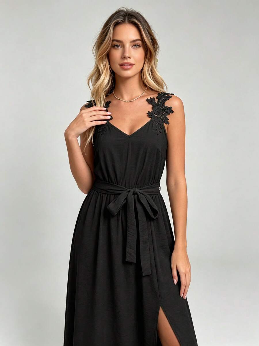 Women Long Dresses - 黑色 - 查看 1