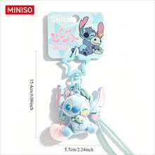 Stitch Bag Charm Keychain By MINISO, Cute 3D Character With Star Clip & Beaded Strap, For Handbag Backpack Purse, Women & Teens, Christmas Gift - Stitch Best Buds Charm - View 7