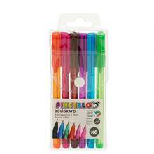 Dam Set Of 6 Pens 14x5 Cm. Assorted 6 Colors. - Blue 1pc - View 2