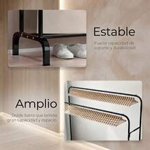 Todo Hierro Raganet, Perchero para Ropa de Doble Poste, Closet Plegable de Acero Inoxidable, Organizador de Ropa, Calzado y Accesorios, Medidas 150 cm alto x 110 cm Largo x 57.5 cm Ancho - Negro - Ver 2