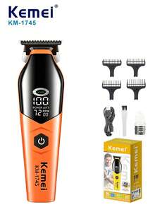 Kemei KM-1745 Men's Hair Clipper, LED Display, Wireless Hair Trimmer, 7200 RPM Constant Speed Motor, USB Rechargeable Men's Shaver, 120 Minutes Battery Life, Precision Blades, Suitable For Barbershop And Home Use - Multicolor - View 9