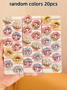 10/20/30pcs Random Girls Floral Cartoon High Elastic Hair Ties, Sweet Cute Daily School Outing Hair Accessories - Multicolor - View 10