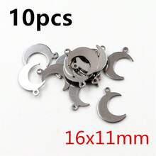 10pcs Stainless Steel Feather Leaf Moon Star Heart Small Charms Pendant For Earrings Necklace Bracelet DIY Jewelry Making Accessories - Stainless Steel Small Pendant - View 11