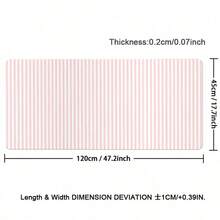 1pc INS Style Pink & White Striped Leather Mouse Pad, Cute Desktop Decor Mat, Thick Non-Slip Office & Gaming Keyboard Pad - View 10