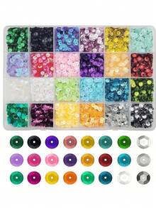 10,000+ Pcs 5mm Rainbow Round Loose Sequins | Mixed Color Embroidery Sequins With Holes | Perfect For Sewing, Slime, Wedding, Christmas DIY Crafts And Sequin Decor - Multicolor - View 9