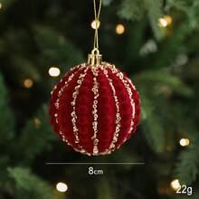 Luxury And Exquisite Red Flocked Christmas Ornament, Christmas Tree Decoration, Snowflake, Reindeer, Bow, Bell Pendant, Christmas Ornament, Christmas Gift. - Multicolor - View 28