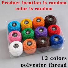 Juego de 12 bolas de hilo de poliéster para coser, hilo multicolor brillante para costura a mano y a máquina, reparación de ropa, bordado, manualidades DIY y regalo - Hilo de poliéster de 12 colores - Ver 8