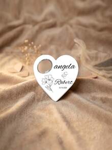 1pc Custom Personalized Text Heart Bottle Opener,Wedding Party Favor, Bottle Opener Gift For Wedding Guests, Custom Bridal Shower Favor For Guests , Save The Date Bottle Opener - Multicolor - View 13