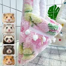 1pc Hanging Sugar Glider Hammock Bed, Soft Comfortable Plush Lined Warm Bird Sleeping Bag, Sugar Glider Hideout Perch Habitat Cage Accessory - View 4
