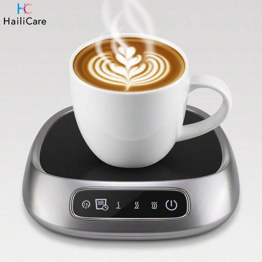 Hailicare Constant Temperature Cup Warmer, 3-Level Temperature Control, Office And Home Use, Touch Control, Timer, USB Powered, Christmas Gift (Warm Only) - Black - View 1