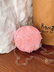 1pc Women's Fashion 3D Floral Shoulder Bag With Zipper Closure, Suitable For Party, Gathering, Ramadan Gift, Daily Use - A - View 8