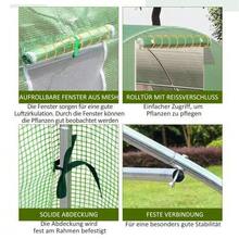 Walk-In Greenhouse 6 X 3 M Poly Tunnel Greenhouse With 8 Windows Frost Protection Steel Frame Dark Green - 綠色 - 查看 6