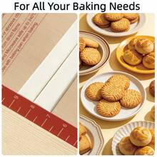 3PCS Silicone Baking Mat, 0.4mm Silicone Dough Mat - 26x16 Inch Extra Large Cookie Bread Rolling Mat, Non-Stick Kitchen Countertop Kneading Board, Thick Reusable Pie Cookie Pizza Fondant Making Mat With Scale, Dutch Oven Round And Oval Sling, Long Handle, Non-Stick Reusable Design, Home Baking Essential Tool, DIY Baking Equipment - View 10