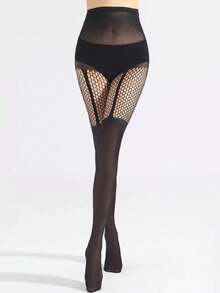 1/3 Pairs Sexy Hollow Fishnet Tights, Nightclub Gothic Style Sheer Pantyhose - Multicolor - View 5
