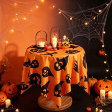 1pc Halloween Atmosphere Holiday Decor Little Ghost Art Tablecloth, Suitable For Holiday And Daily Decoration - Little Devil - View 6
